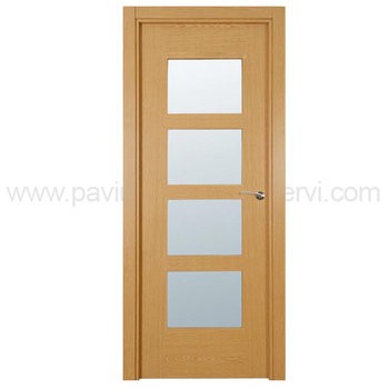 Puertas Hoja Maciza en DM Puerta Roble Contemporánea con Cristales